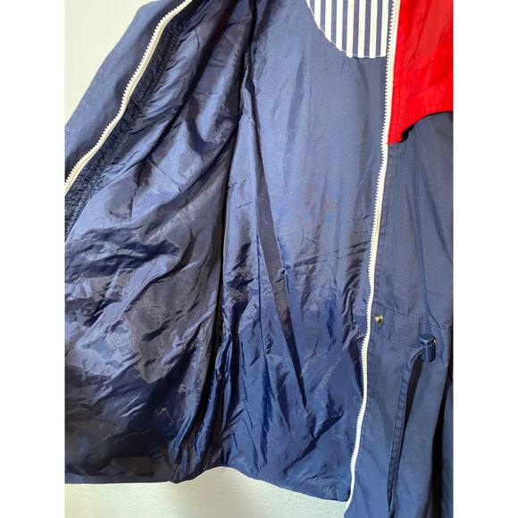 OutBrook Womens Medium Red Navy Parka Coat Jacket Full Zip 90s 80s - Picture 4 of 12